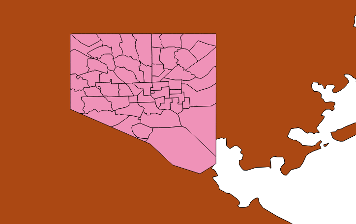 Map of BNIA Baltimore City Statistical Areas in QGIS