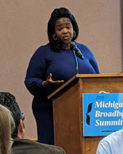 Francella Ochillo at the 2019 Michigan Broadband Summit